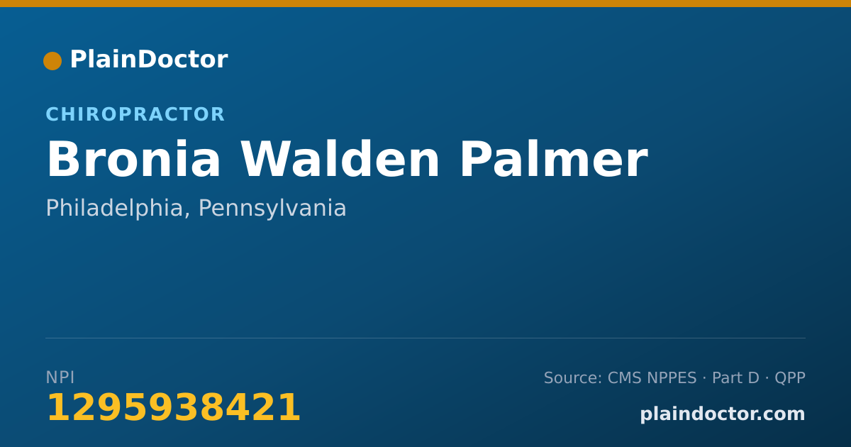 Shareable card for Bronia Walden Palmer - Chiropractor, Philadelphia, PA