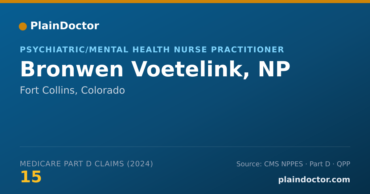 Shareable card for Bronwen Voetelink, NP - Psychiatric/Mental Health Nurse Practitioner, Fort Collins, CO