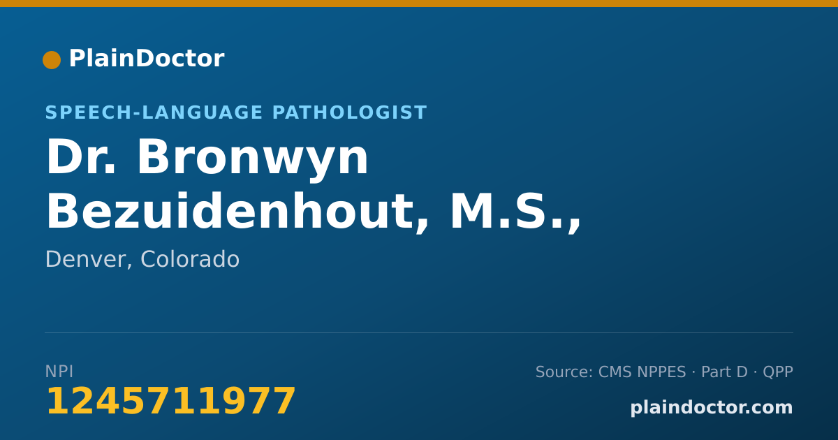 Shareable card for Bronwyn Bezuidenhout, M.S., CCC-SLP - Speech-Language Pathologist, Denver, CO