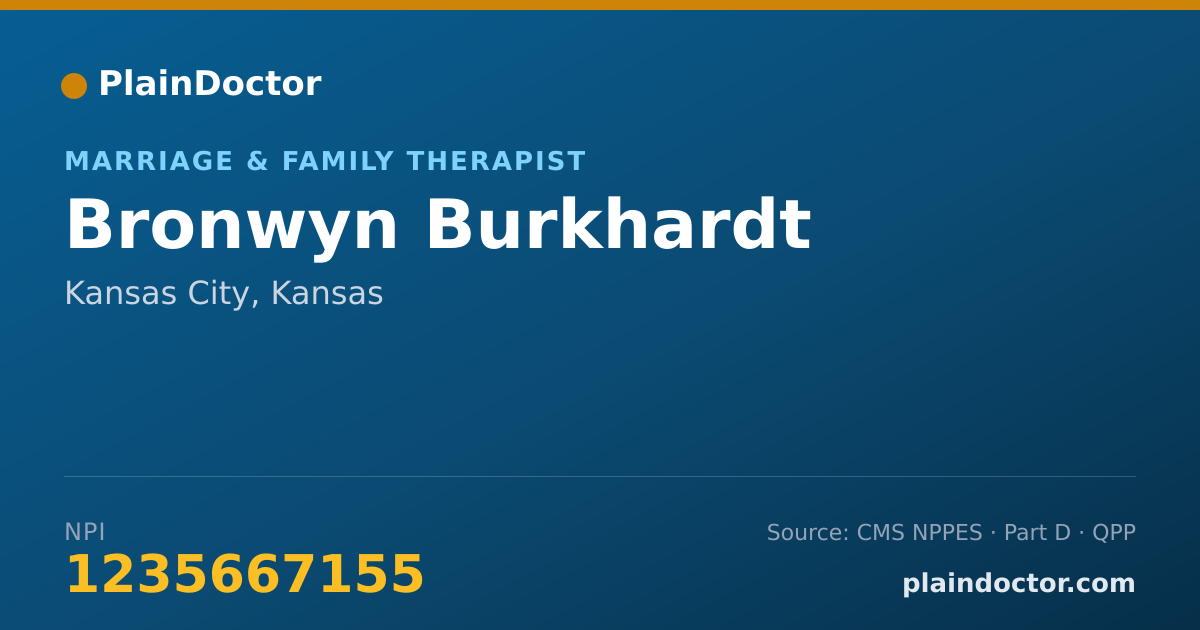 Shareable card for Bronwyn Burkhardt - Marriage & Family Therapist, Kansas City, KS