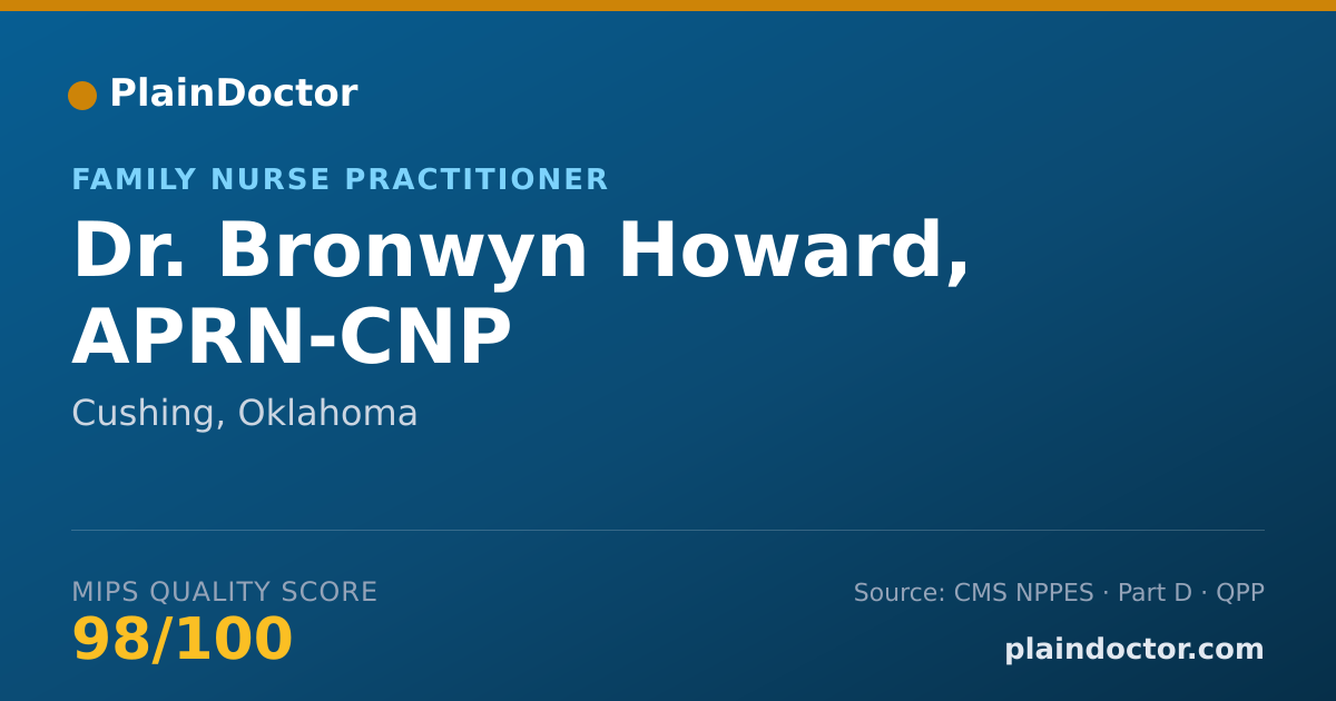 Shareable card for Bronwyn Howard, APRN-CNP - Family Nurse Practitioner, Cushing, OK