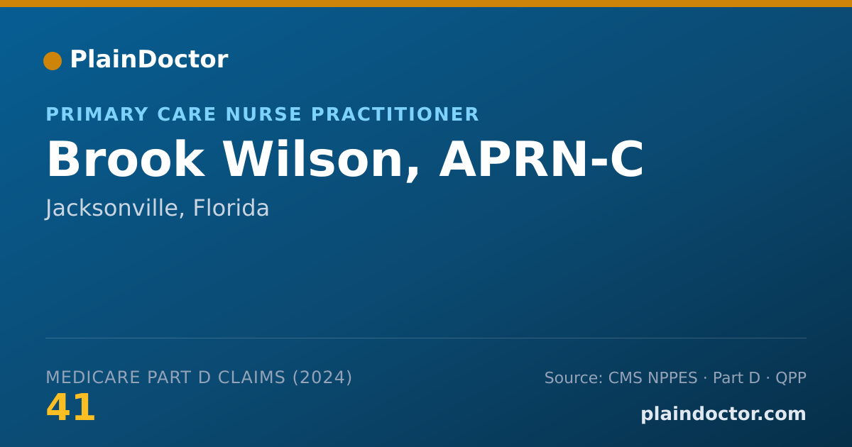 Shareable card for Brook Wilson, APRN-C - Adult Health Nurse Practitioner, Jacksonville, FL
