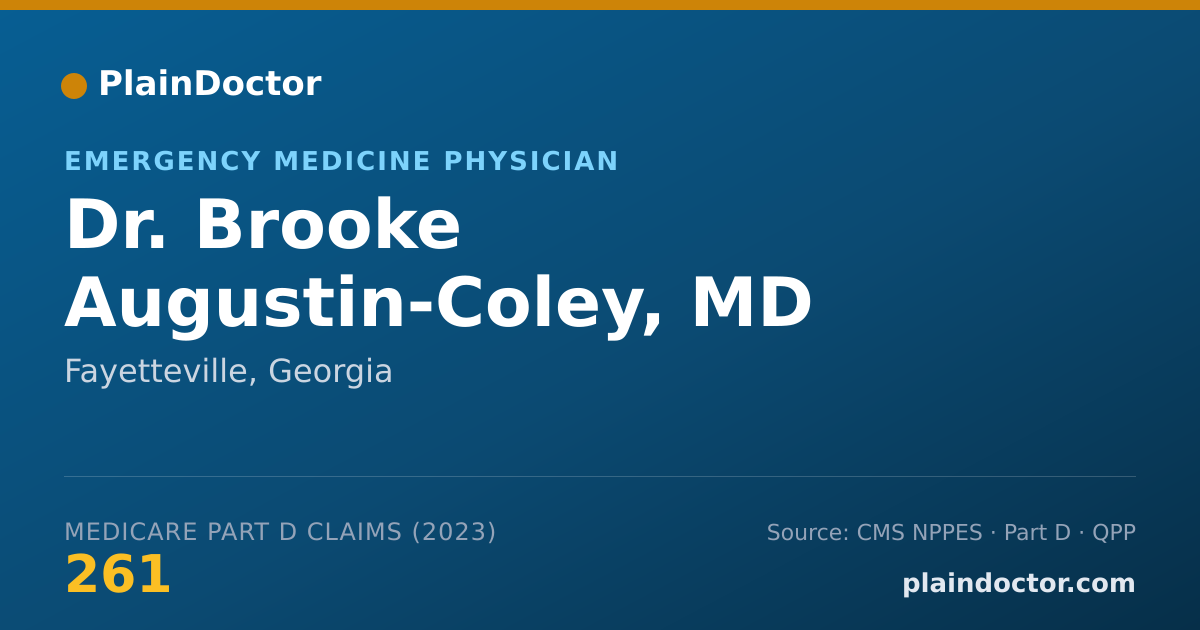 Shareable card for Brooke Augustin-Coley, MD - Emergency Medicine Physician, Fayetteville, GA