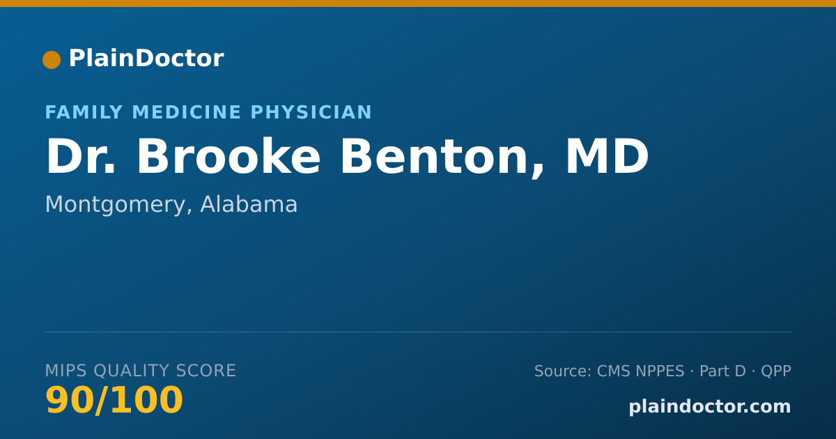 Shareable card for Brooke Benton, MD - Family Medicine Physician, Montgomery, AL