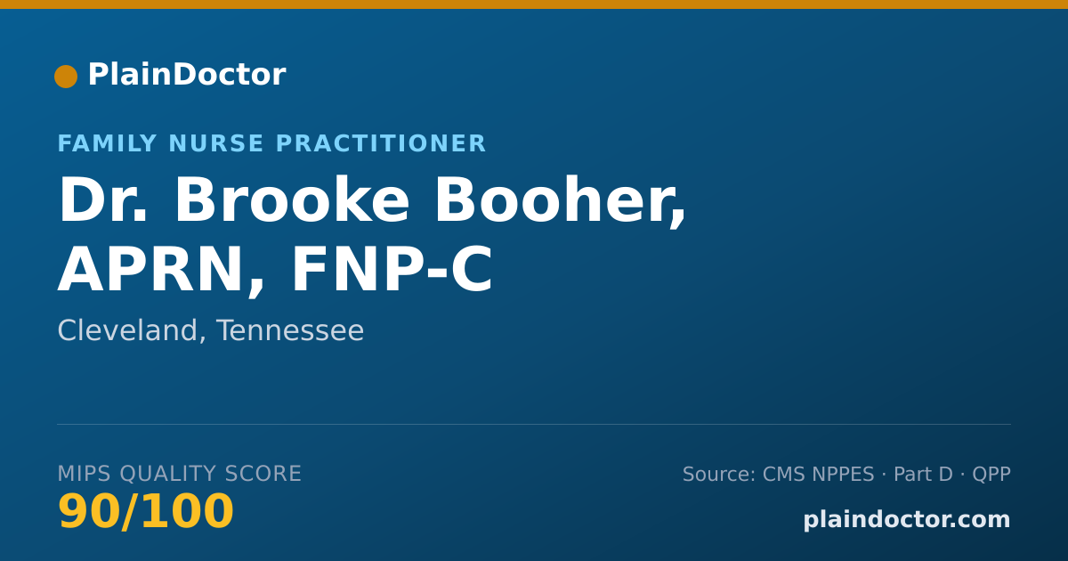 Shareable card for Brooke Booher, APRN, FNP-C - Family Nurse Practitioner, Cleveland, TN