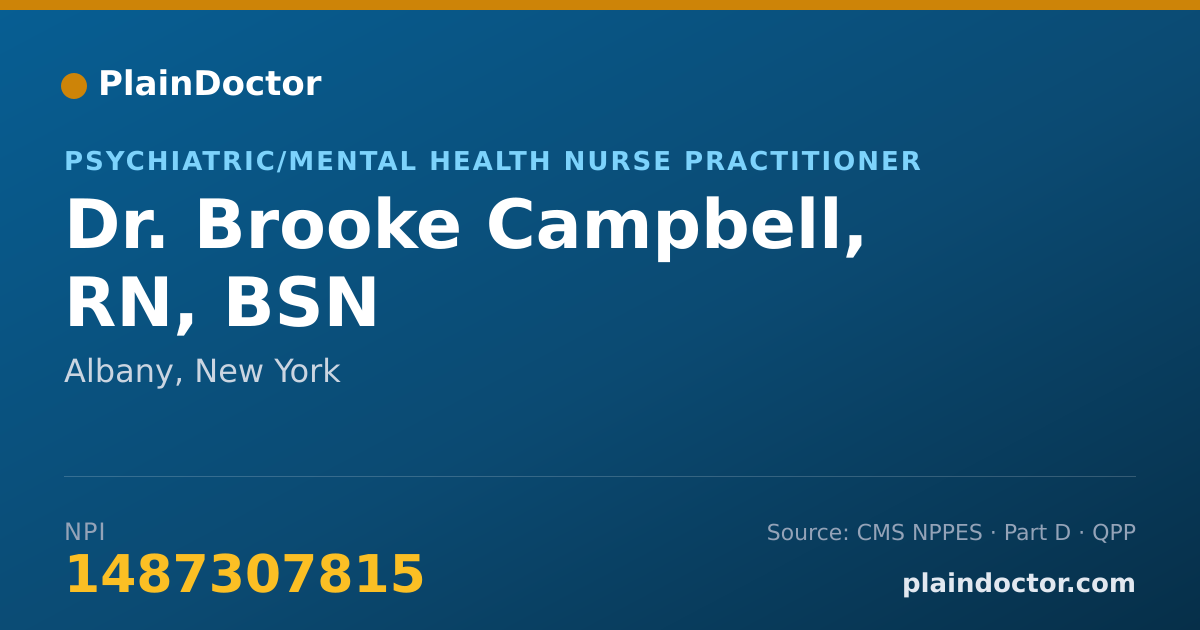 Shareable card for Brooke Campbell, RN, BSN - Psychiatric/Mental Health Nurse Practitioner, Albany, NY