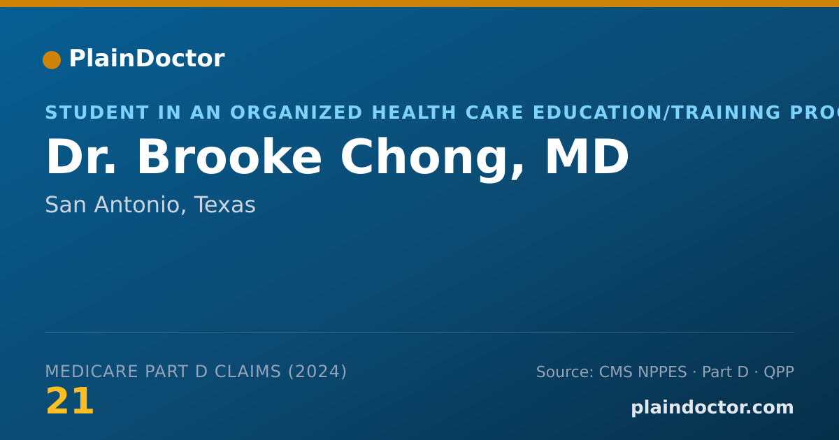 Shareable card for Brooke Chong, MD - Student in an Organized Health Care Education/Training Program, San Antonio, TX