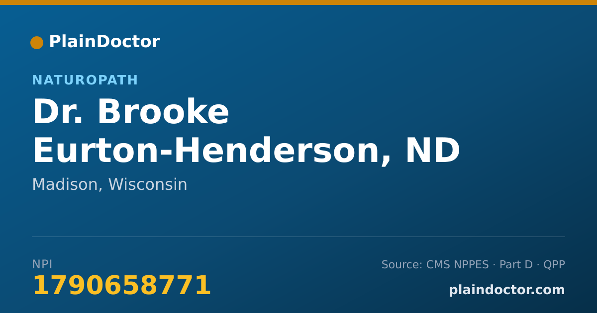 Shareable card for Brooke Eurton-Henderson, ND - Naturopath, Madison, WI