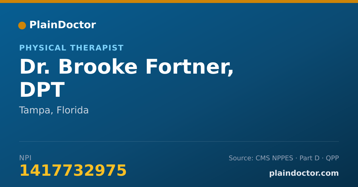 Shareable card for Brooke Fortner, DPT - Physical Therapist, Tampa, FL