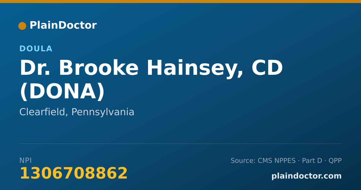 Shareable card for Brooke Hainsey, CD (DONA) - Doula, Clearfield, PA