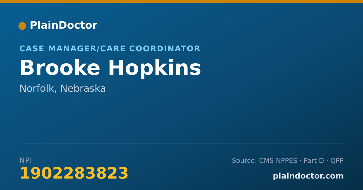 Shareable card for Brooke Hopkins - Case Manager/Care Coordinator, Norfolk, NE