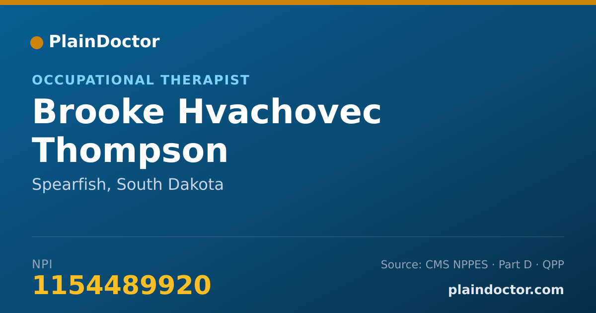 Shareable card for Brooke Hvachovec Thompson - Occupational Therapist, Spearfish, SD