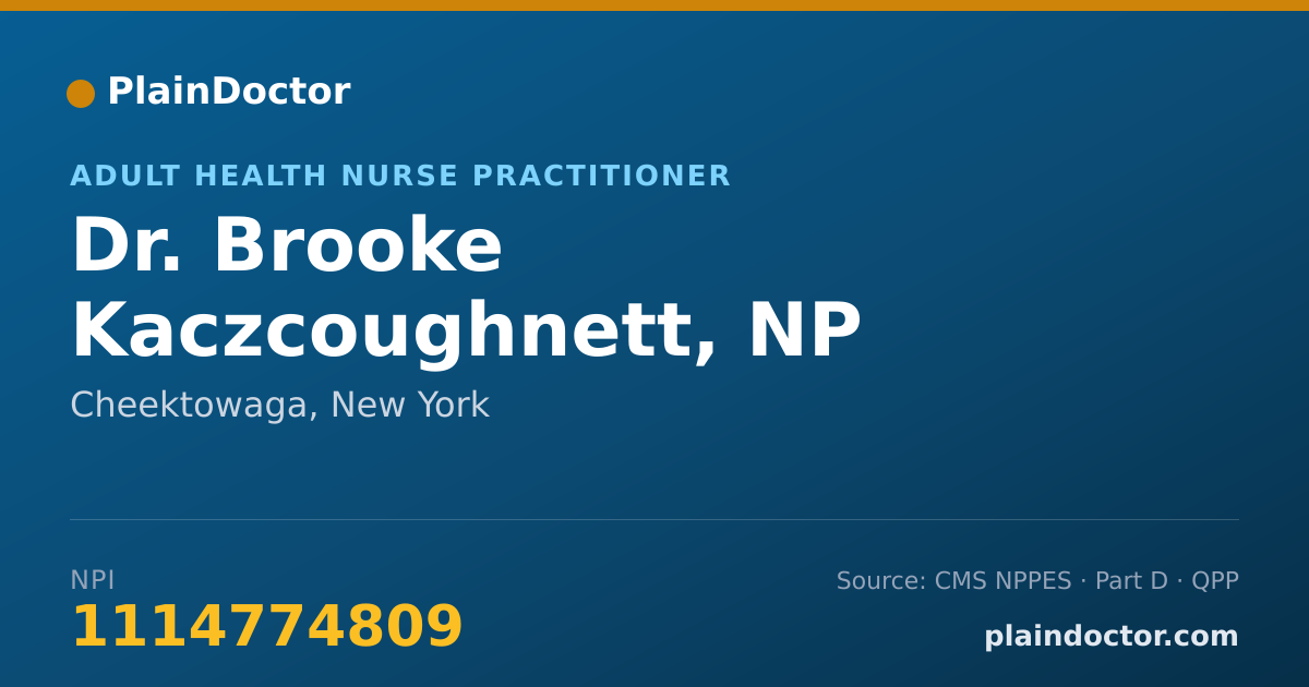 Shareable card for Brooke Kaczcoughnett, NP - Adult Health Nurse Practitioner, Cheektowaga, NY