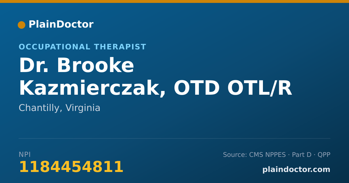 Shareable card for Brooke Kazmierczak, OTD OTL/R - Occupational Therapist, Chantilly, VA