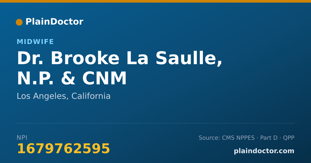 Shareable card for Brooke La Saulle, N.P. & CNM - Midwife, Los Angeles, CA