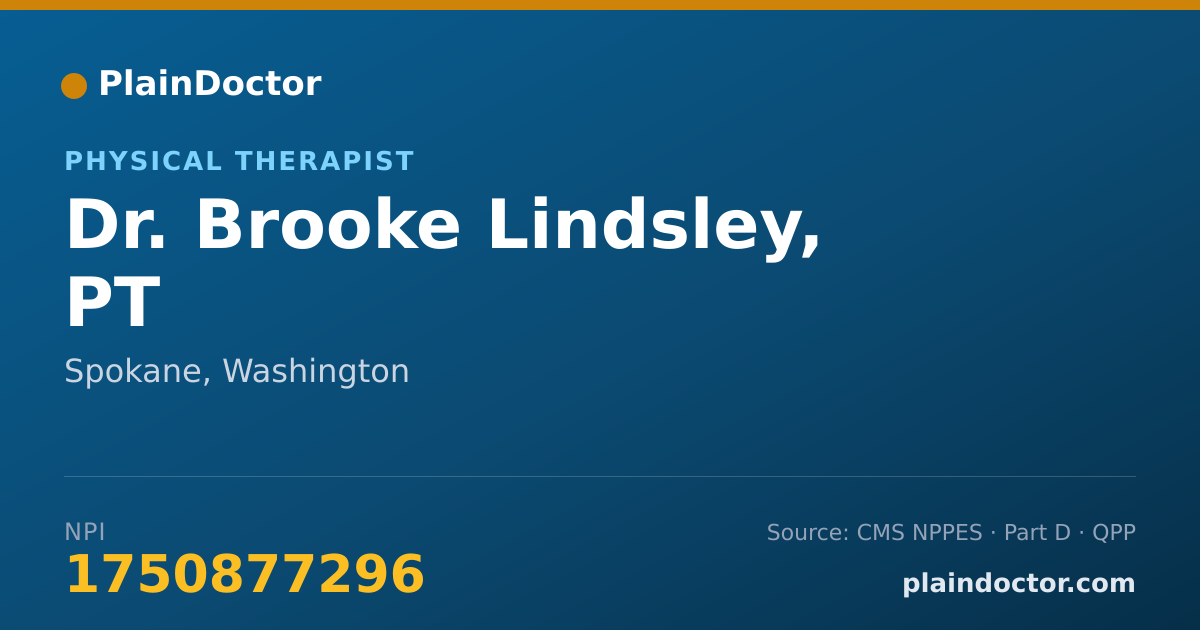Shareable card for Brooke Lindsley, PT - Physical Therapist, Spokane, WA