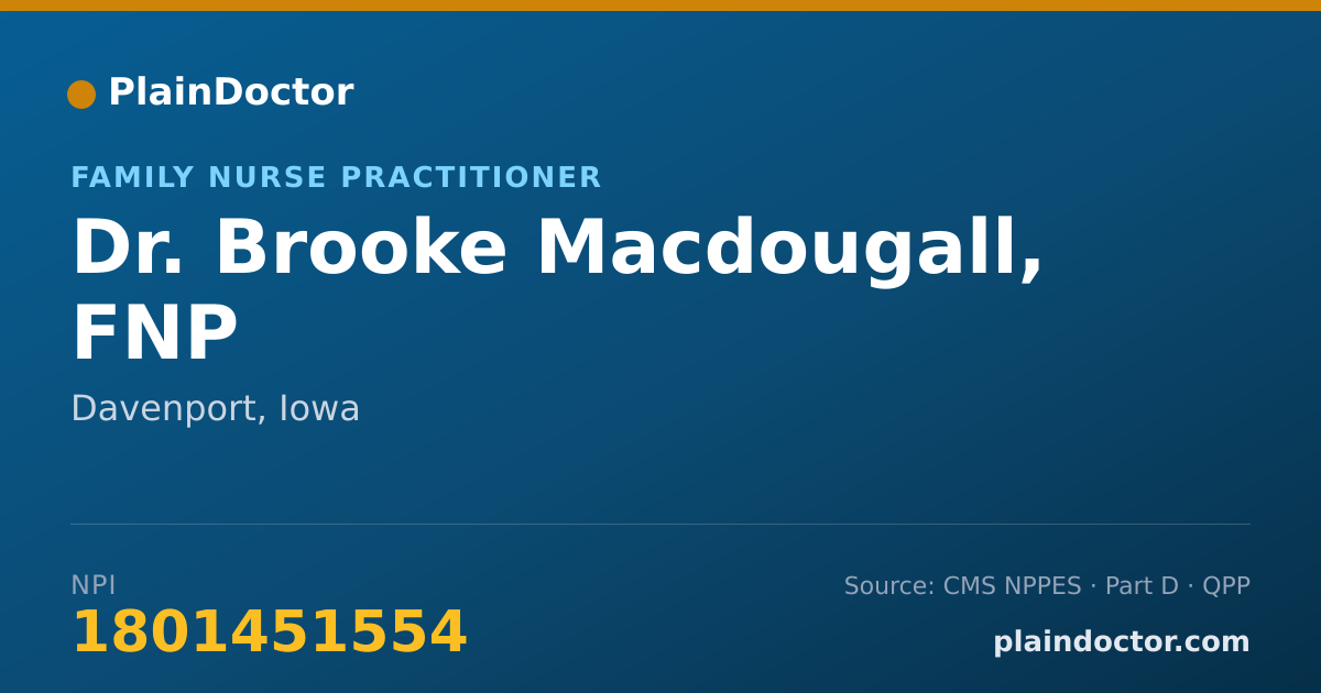 Shareable card for Brooke Macdougall, FNP - Family Nurse Practitioner, Davenport, IA