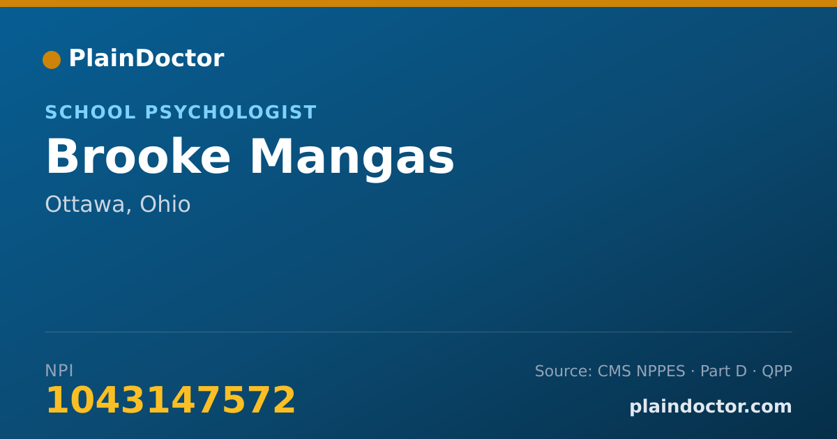 Shareable card for Brooke Mangas - School Psychologist, Ottawa, OH