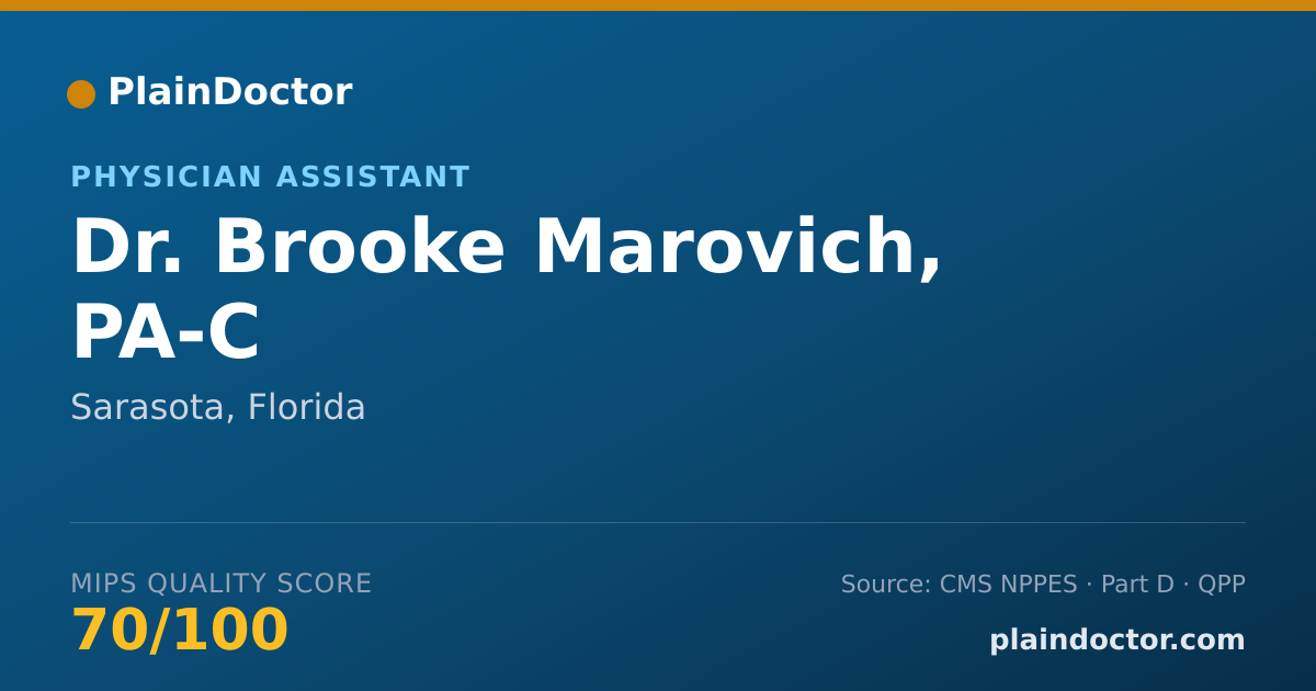 Shareable card for Brooke Marovich, PA-C - Physician Assistant, Sarasota, FL