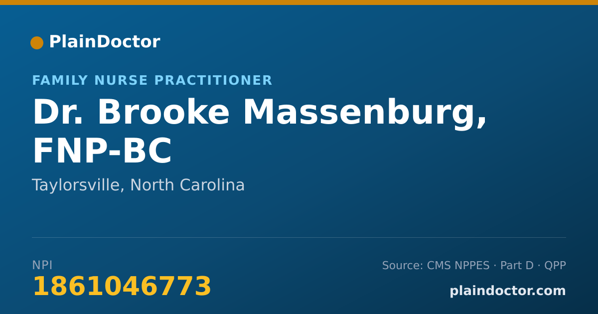 Shareable card for Brooke Massenburg, FNP-BC - Family Nurse Practitioner, Taylorsville, NC