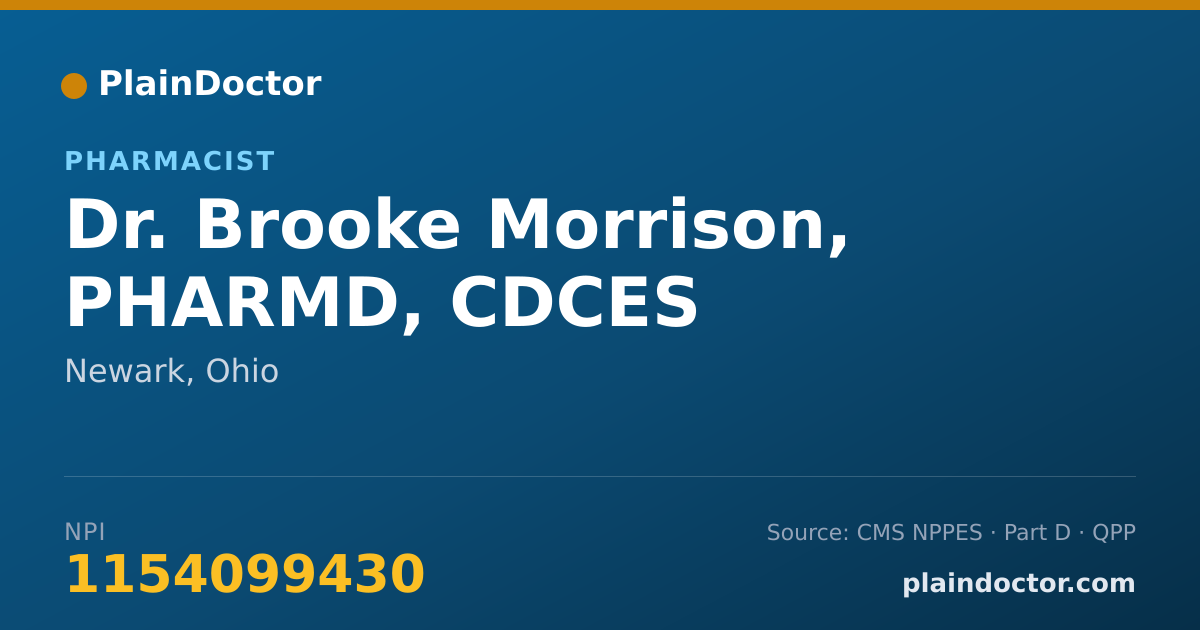 Shareable card for Brooke Morrison, PHARMD, CDCES - Pharmacist, Newark, OH