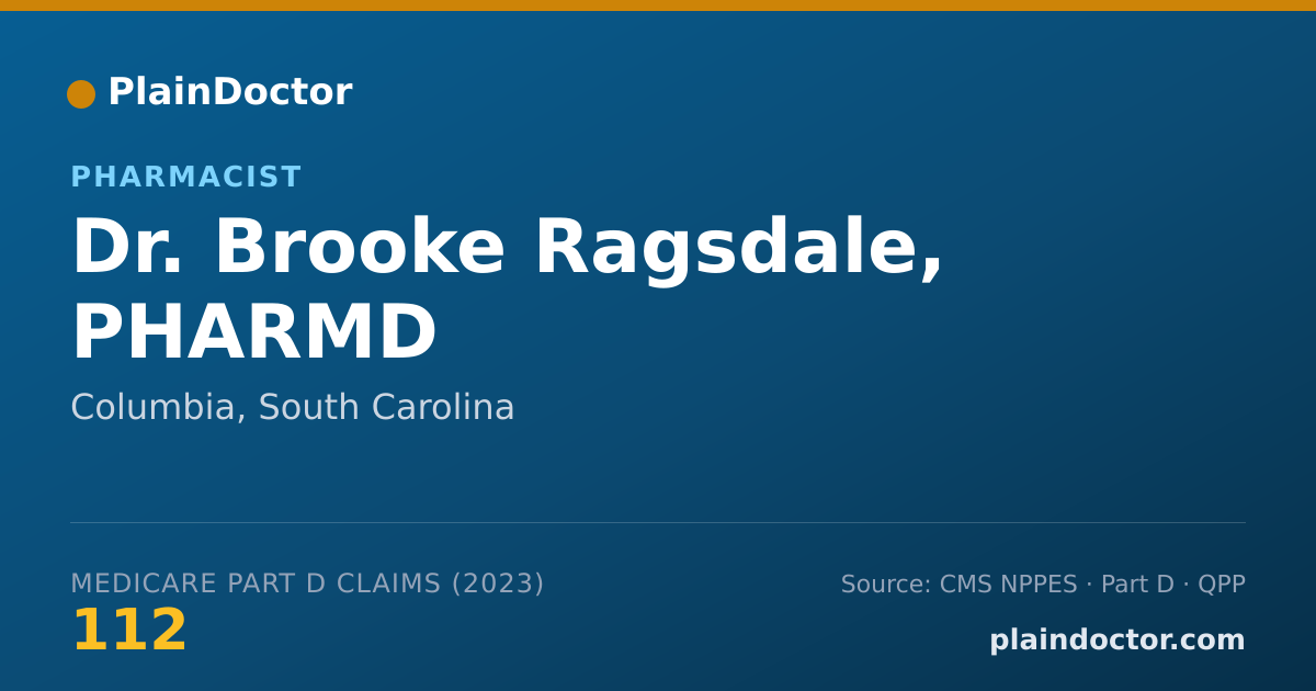 Shareable card for Brooke Ragsdale, PHARMD - Pharmacist, Columbia, SC