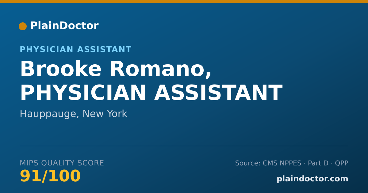 Shareable card for Brooke Romano, PHYSICIAN ASSISTANT - Physician Assistant, Hauppauge, NY