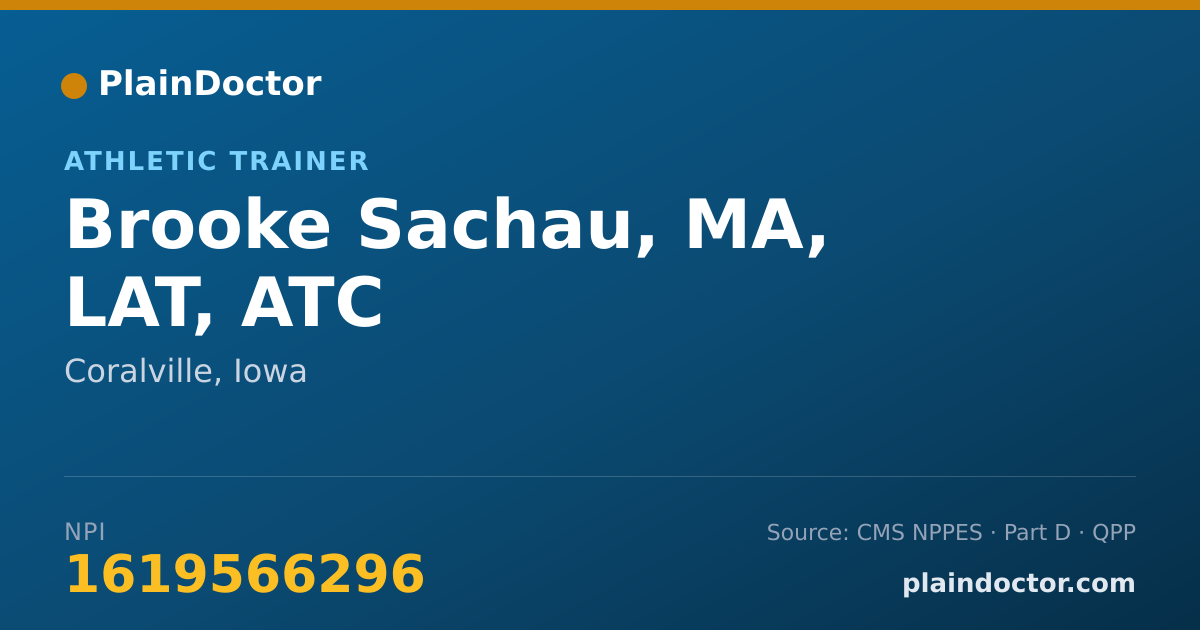 Shareable card for Brooke Sachau, MA, LAT, ATC - Athletic Trainer, Coralville, IA