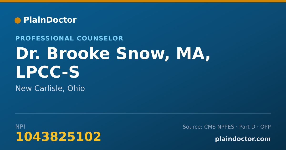 Shareable card for Brooke Snow, MA, LPCC-S - Professional Counselor, New Carlisle, OH