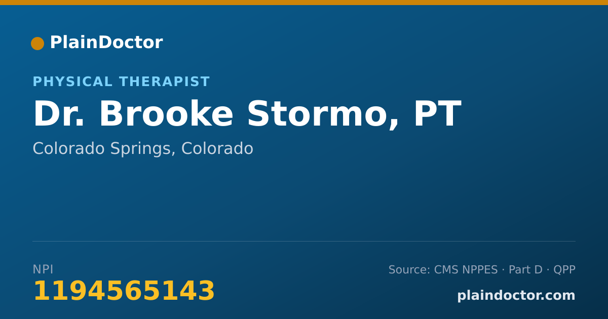 Shareable card for Brooke Stormo, PT - Physical Therapist, Colorado Springs, CO