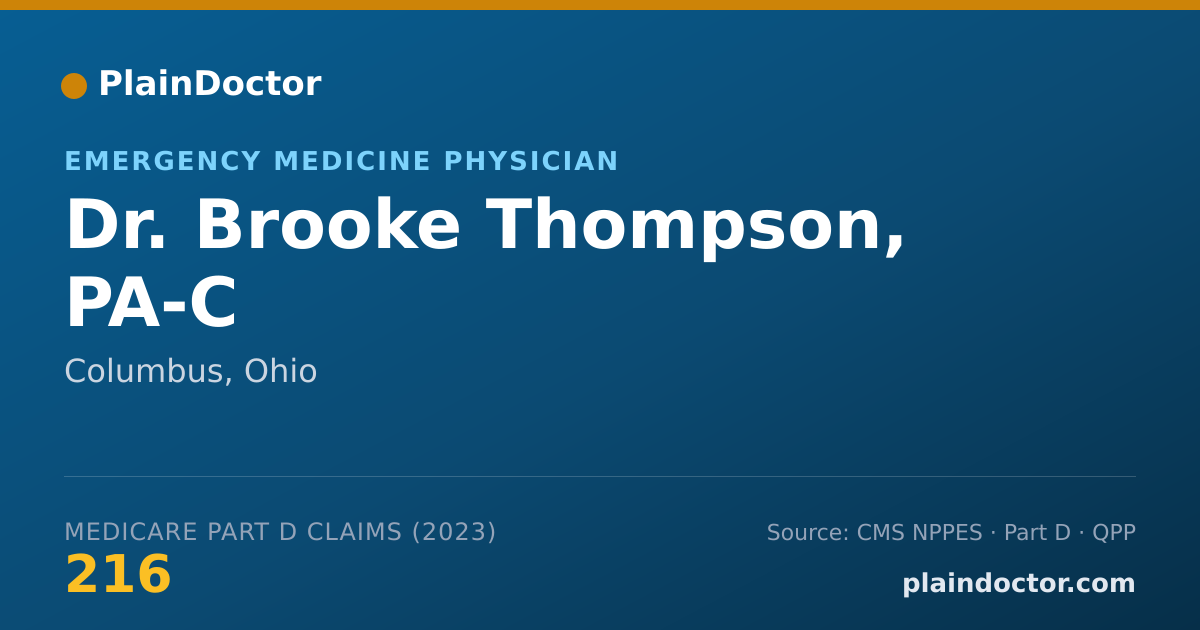 Shareable card for Brooke Thompson, PA-C - Emergency Medicine Physician, Columbus, OH
