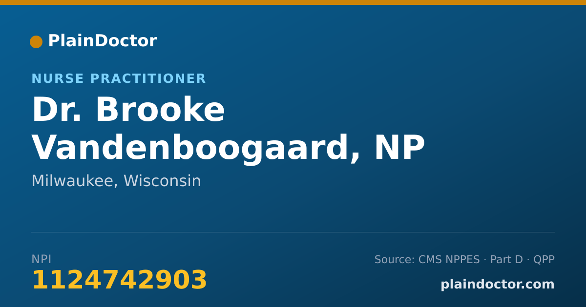 Shareable card for Brooke Vandenboogaard, NP - Nurse Practitioner, Milwaukee, WI