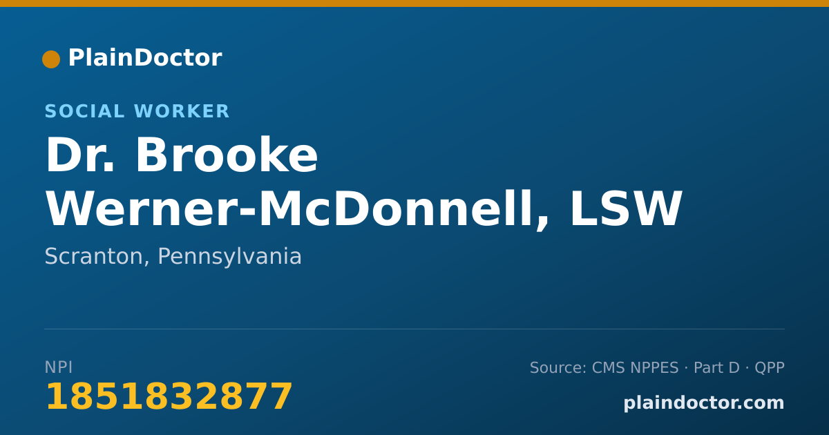 Shareable card for Brooke Werner-McDonnell, LSW - Social Worker, Scranton, PA