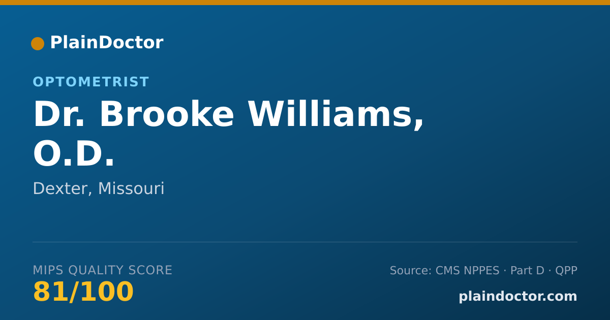 Shareable card for Brooke Williams, O.D. - Optometrist, Dexter, MO