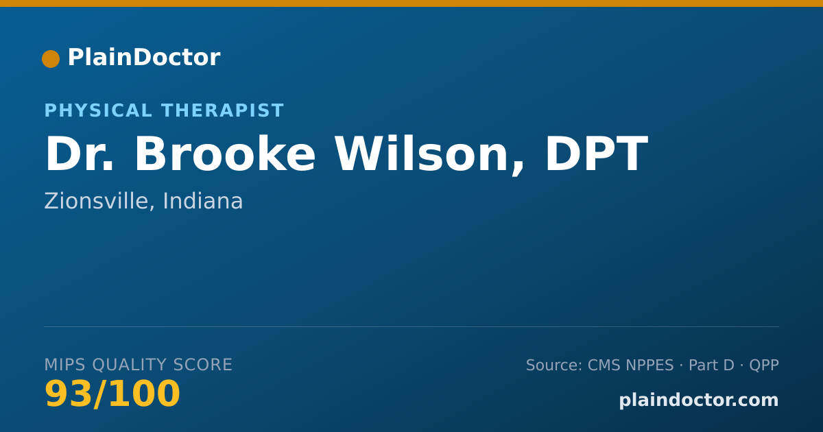 Shareable card for Brooke Wilson, DPT - Physical Therapist, Zionsville, IN