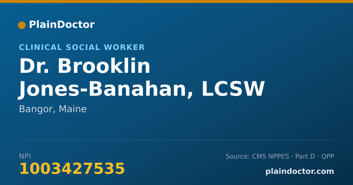 Shareable card for Brooklin Jones-Banahan, LCSW - Clinical Social Worker, Bangor, ME