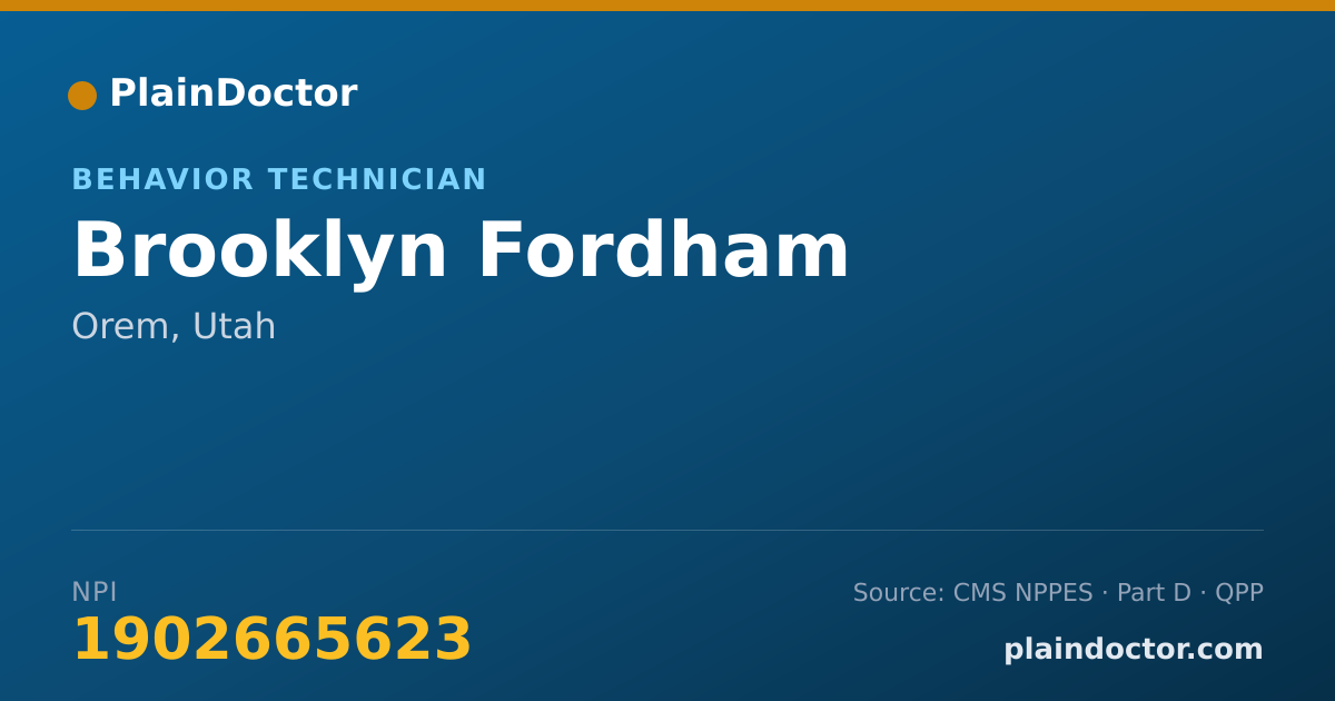 Shareable card for Brooklyn Fordham - Behavior Technician, Orem, UT