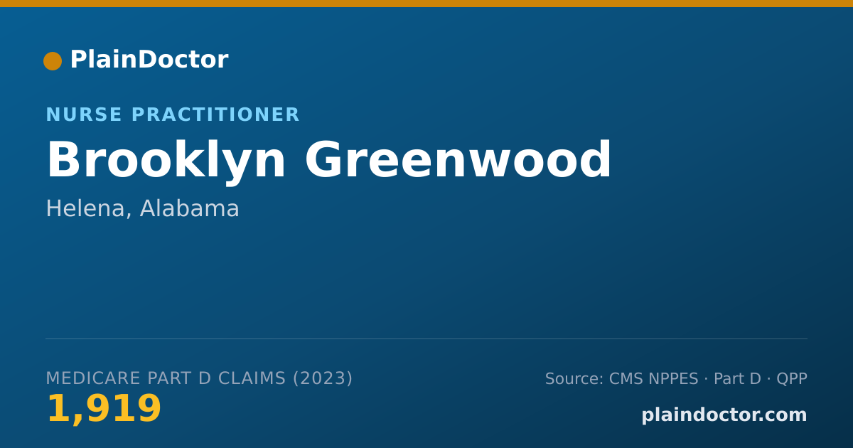 Shareable card for Brooklyn Greenwood - Nurse Practitioner, Helena, AL