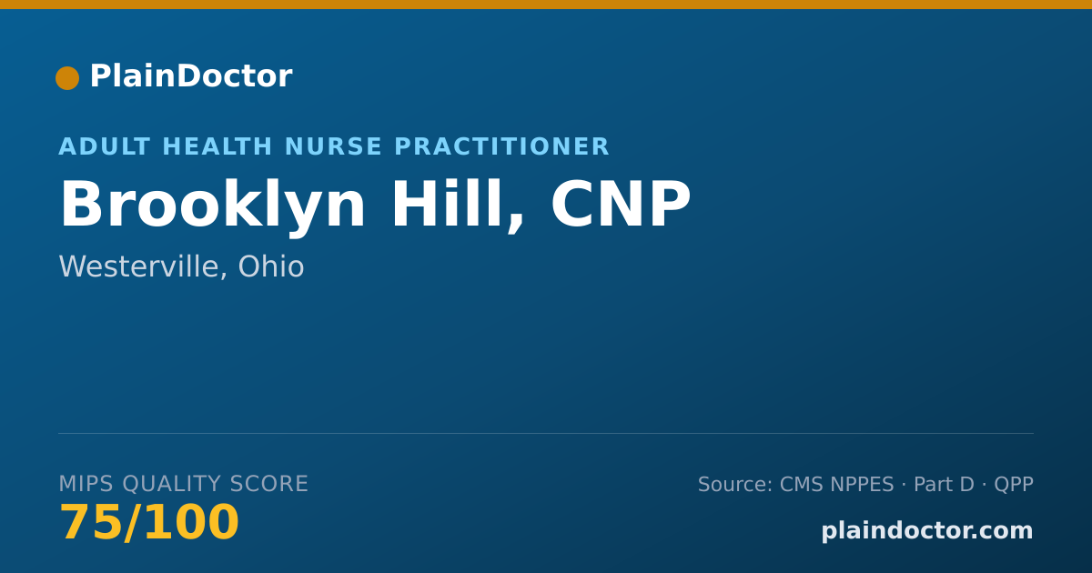 Shareable card for Brooklyn Hill, CNP - Adult Health Nurse Practitioner, Westerville, OH