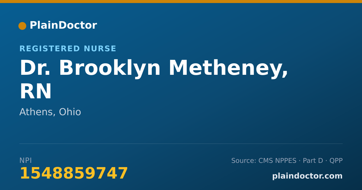 Shareable card for Brooklyn Metheney, RN - Registered Nurse, Athens, OH