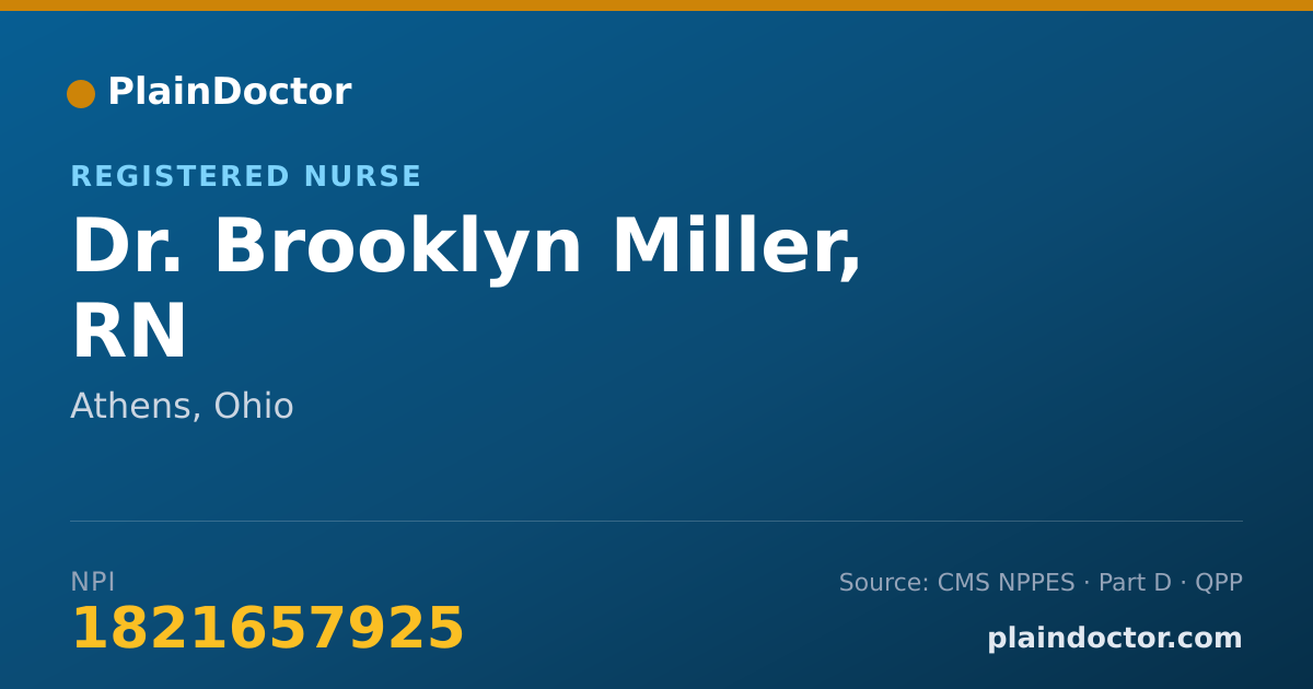 Shareable card for Brooklyn Miller, RN - Registered Nurse, Athens, OH