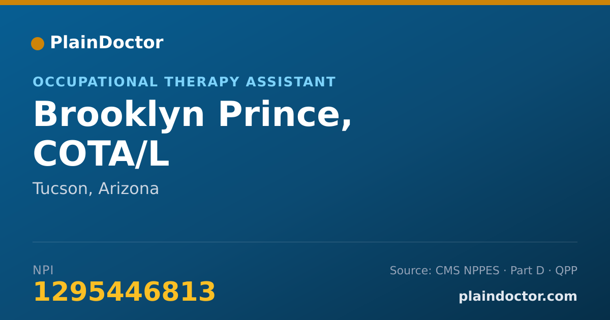 Shareable card for Brooklyn Prince, COTA/L - Occupational Therapy Assistant, Tucson, AZ