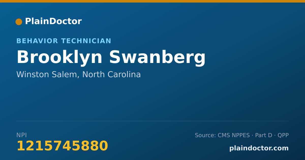 Shareable card for Brooklyn Swanberg - Behavior Technician, Winston Salem, NC
