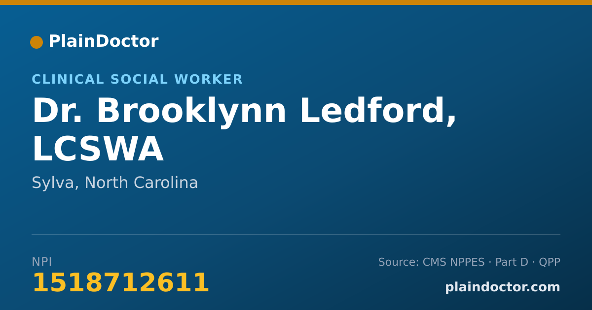 Shareable card for Brooklynn Ledford, LCSWA - Clinical Social Worker, Sylva, NC