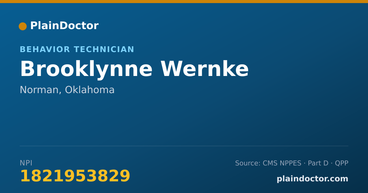 Shareable card for Brooklynne Wernke - Behavior Technician, Norman, OK