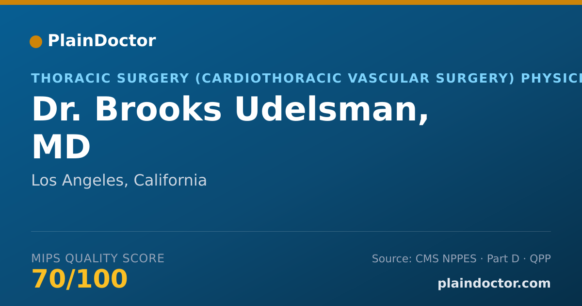 Shareable card for Brooks Udelsman, MD - Surgery Physician, Los Angeles, CA