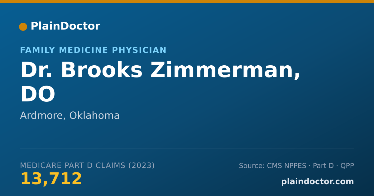 Shareable card for Brooks Zimmerman, DO - Family Medicine Physician, Ardmore, OK