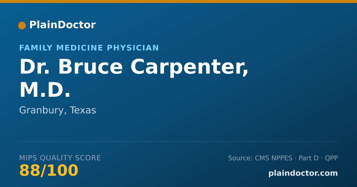 Shareable card for Bruce Carpenter, M.D. - Family Medicine Physician, Granbury, TX