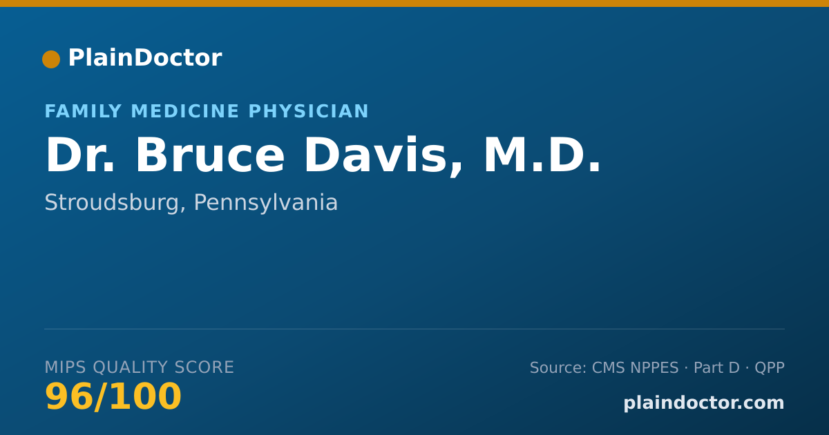 Shareable card for Bruce Davis, M.D. - Family Medicine Physician, Stroudsburg, PA