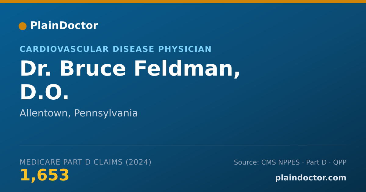 Shareable card for Bruce Feldman, D.O. - Cardiovascular Disease Physician, Allentown, PA